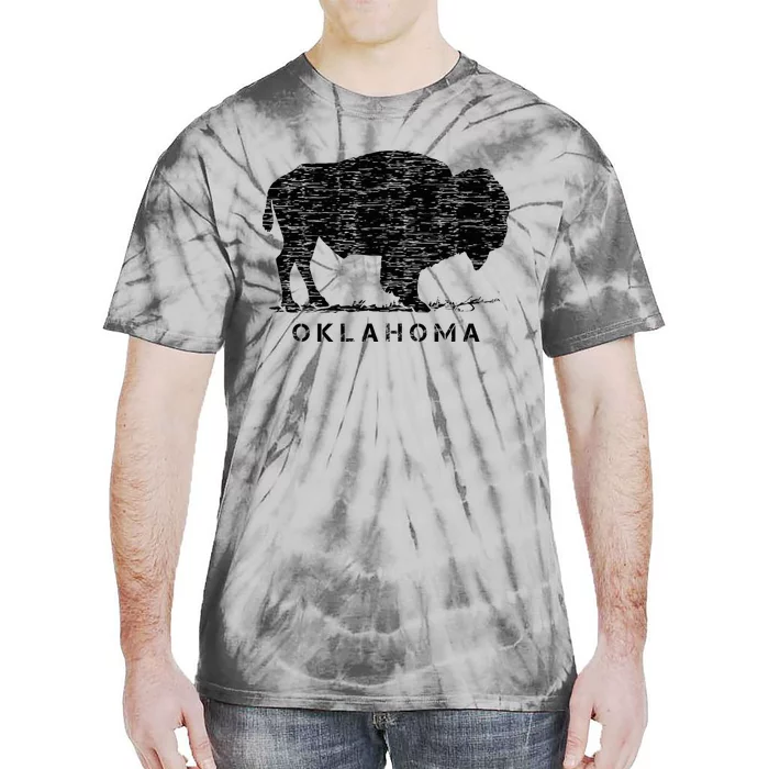 Oklahoma And American Buffalo Bison Tie-Dye T-Shirt