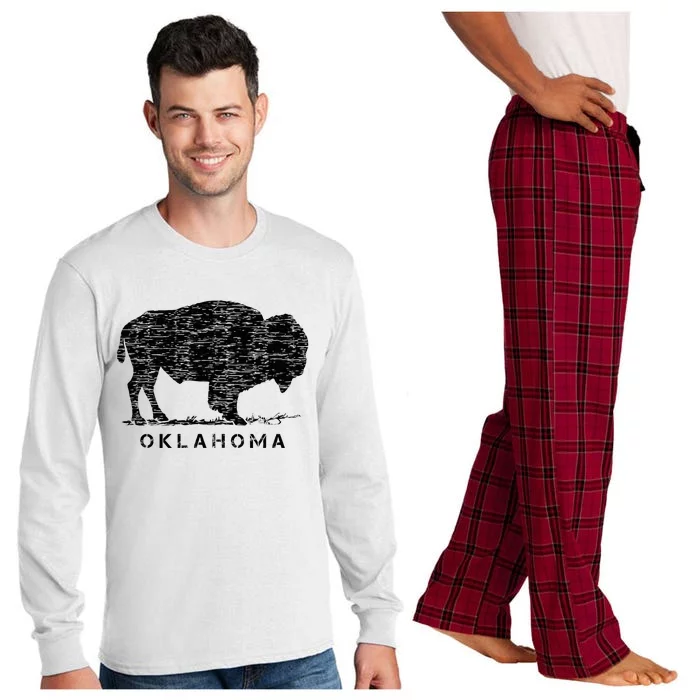 Oklahoma And American Buffalo Bison Long Sleeve Pajama Set