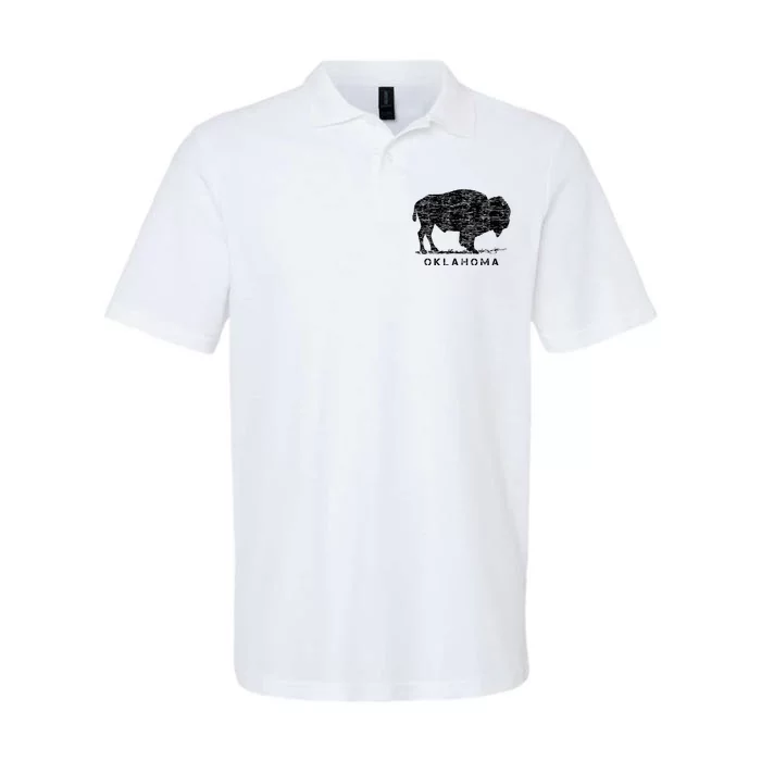 Oklahoma And American Buffalo Bison Softstyle Adult Sport Polo