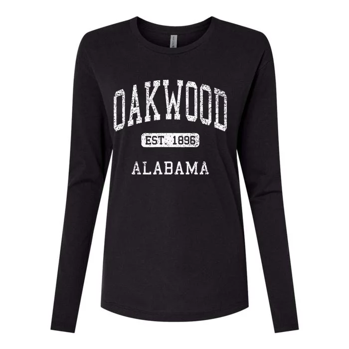 Oakwood Alabama Al Vintage Athletic Sports Design Souvenir Womens Cotton Relaxed Long Sleeve T-Shirt