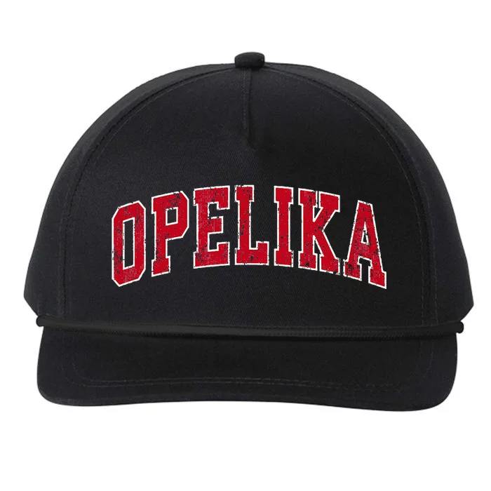 Opelika Alabama Al Vintage Sports Design Red Design Snapback Five-Panel Rope Hat