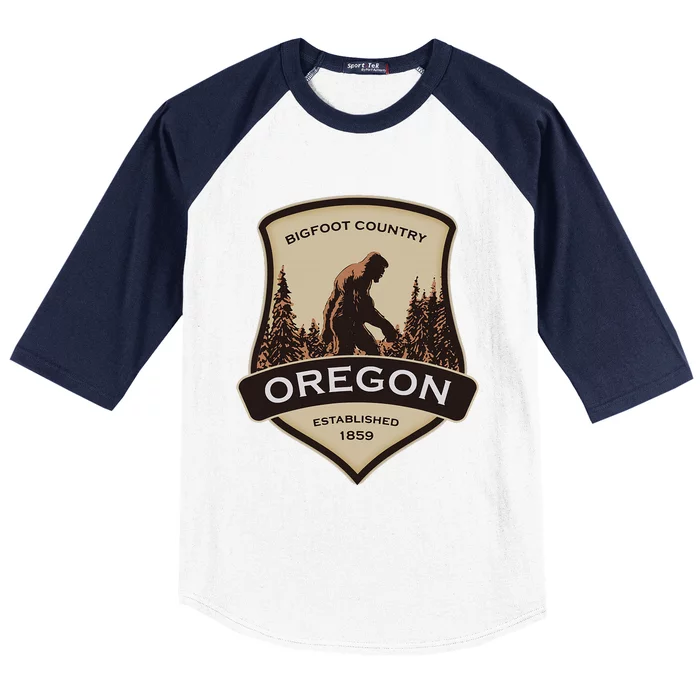 Oregon And A Bigfoot Or A Sasquatch Baseball Sleeve Shirt