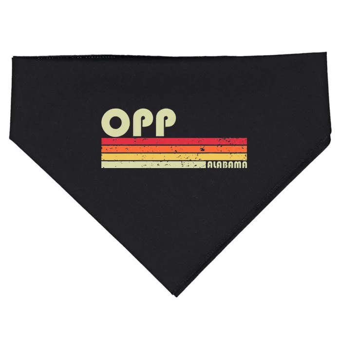 Opp Al Alabama Funny City Home Roots Gift Retro 70s 80s USA-Made Doggie Bandana