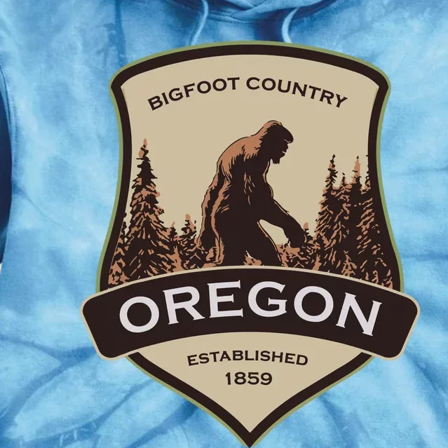 Oregon And A Bigfoot Or A Sasquatch Tie Dye Hoodie