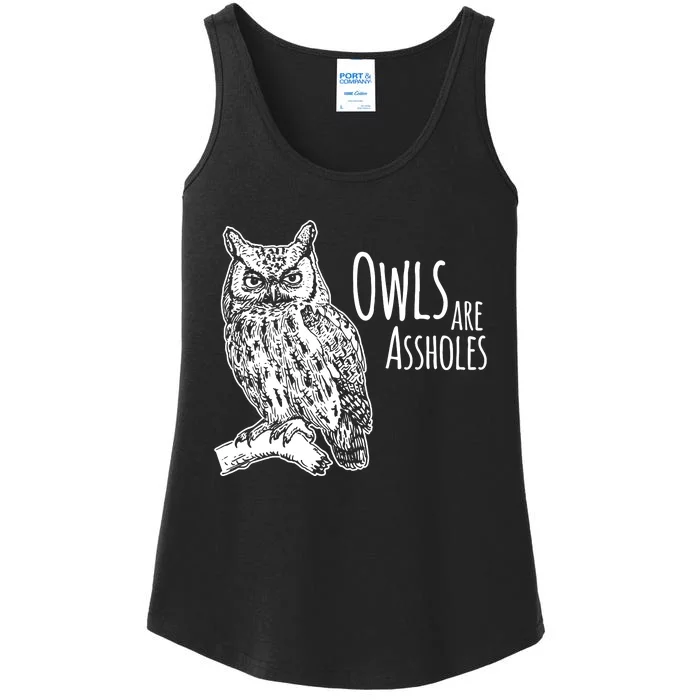 Owls Are Assholes Ladies Essential Tank