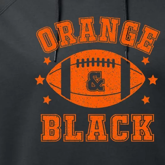 Orange And Black School Spirit Performance Fleece Hoodie