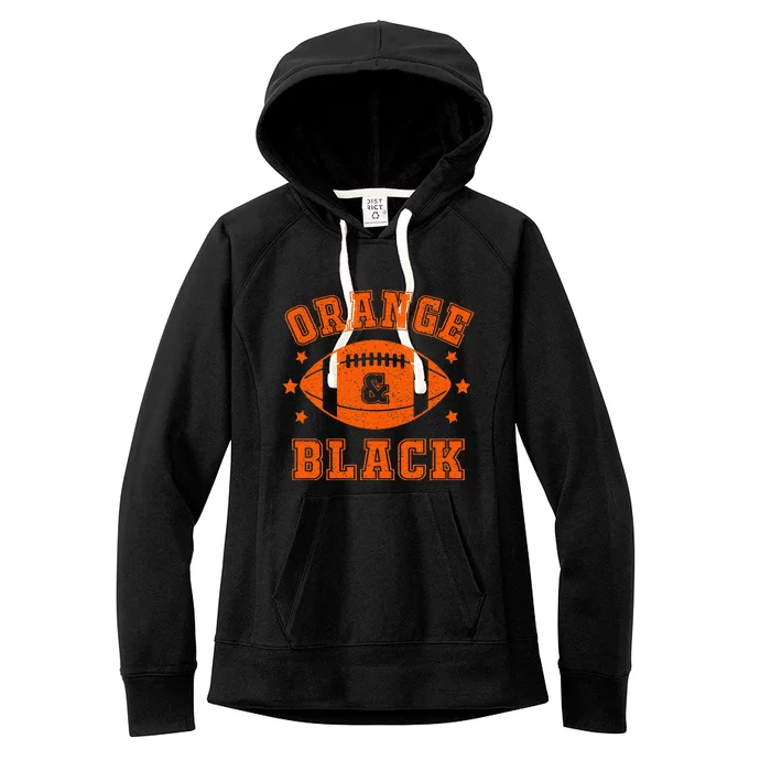 Orange And Black School Spirit Women's Fleece Hoodie