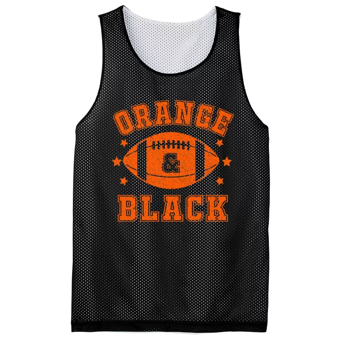 Orange And Black School Spirit Mesh Reversible Basketball Jersey Tank