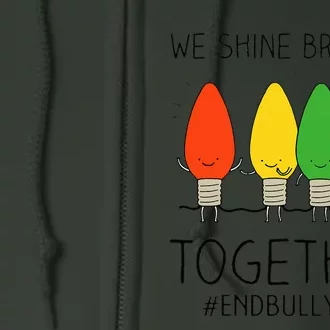 Orange Anti Bullying Unity Day Shine Brighter Together Full Zip Hoodie