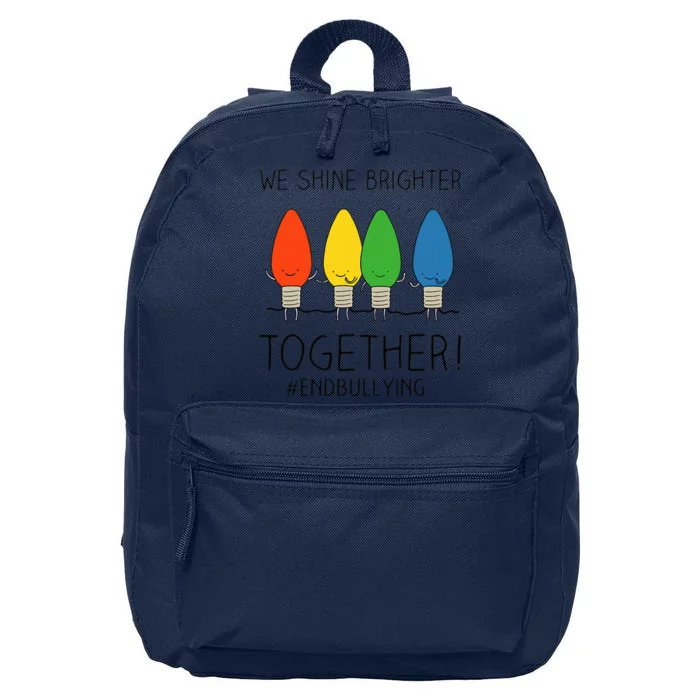 Orange Anti Bullying Unity Day Shine Brighter Together 16 in Basic Backpack