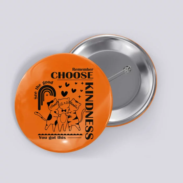 Orange Anti Bullying Cats Be Kind Unity Day Button