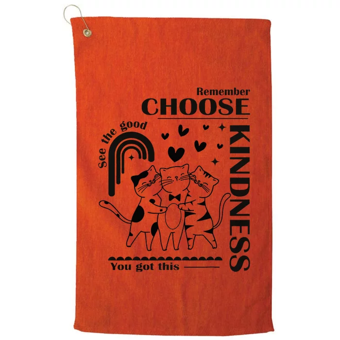 Orange Anti Bullying Cats Be Kind Unity Day Platinum Collection Golf Towel