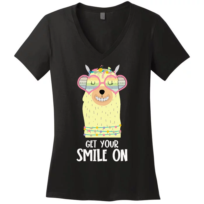 Orthodontist Animal Braces Getting Braces Women's V-Neck T-Shirt