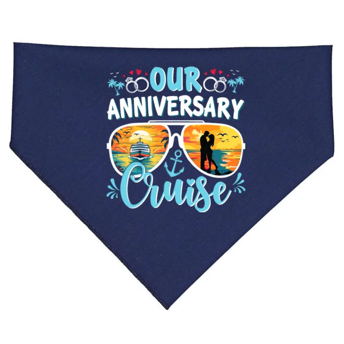 Our Anniversary Cruise Husband Wife Couples Cruise Vacation USA-Made Doggie Bandana