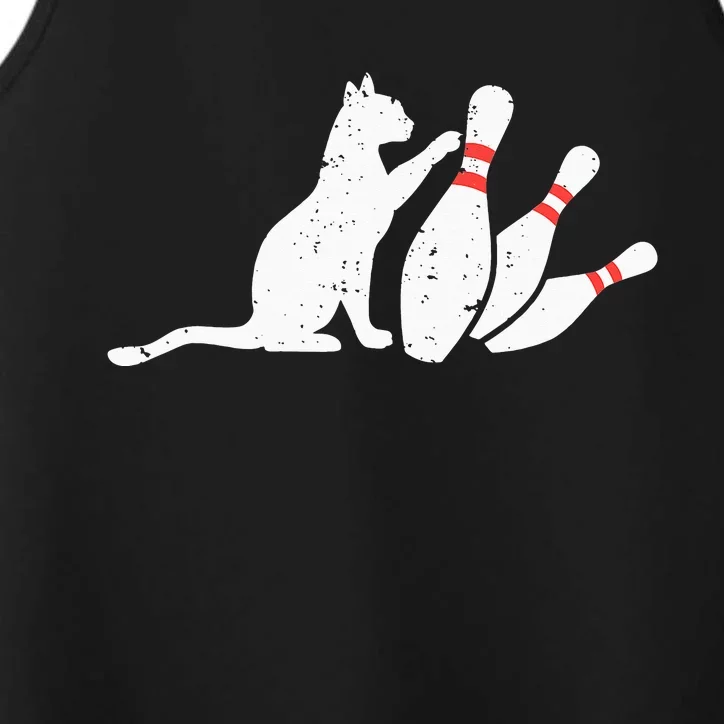 Ornery Alley Cat Tipping Funny Bowling Attire Performance Tank