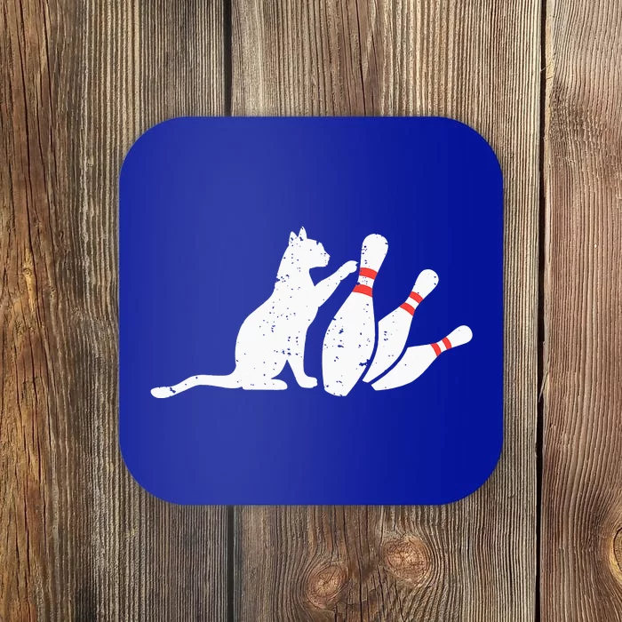 Ornery Alley Cat Tipping Funny Bowling Attire Coaster