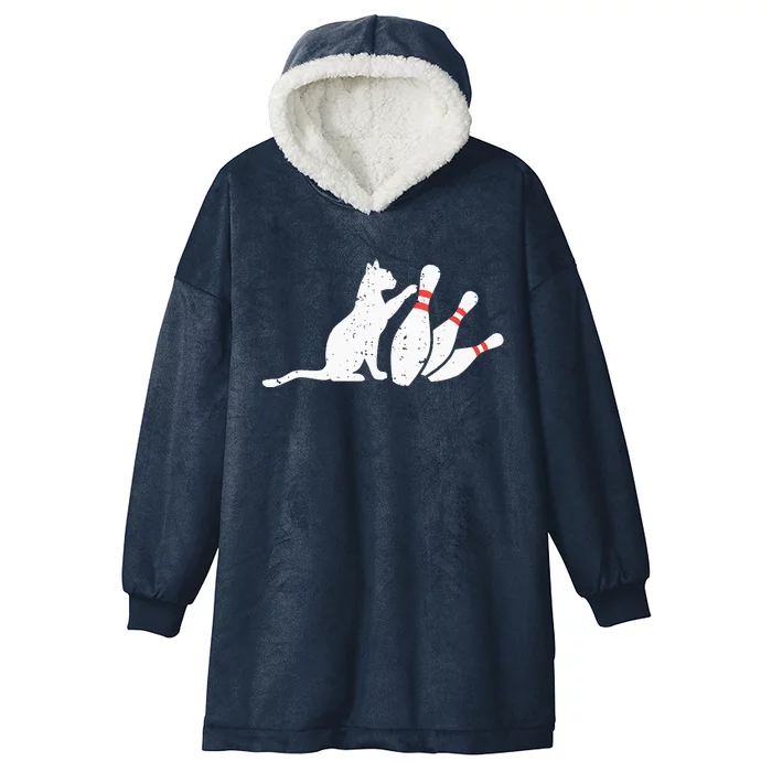 Ornery Alley Cat Tipping Funny Bowling Attire Hooded Wearable Blanket