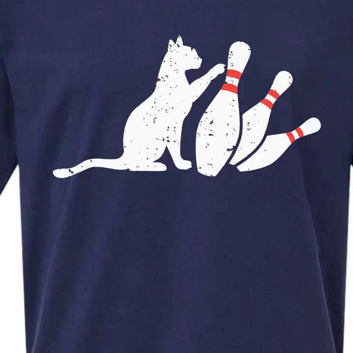 Ornery Alley Cat Tipping Funny Bowling Attire Sueded Cloud Jersey T-Shirt