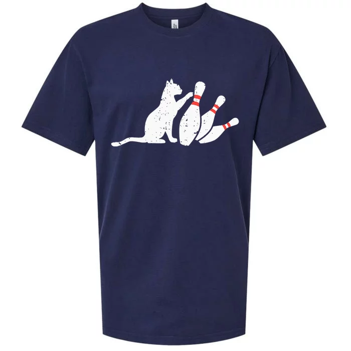 Ornery Alley Cat Tipping Funny Bowling Attire Sueded Cloud Jersey T-Shirt