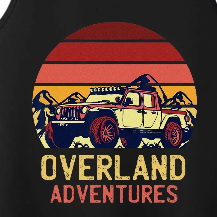 Overland Adventures Camping Offroad Graphic Performance Tank