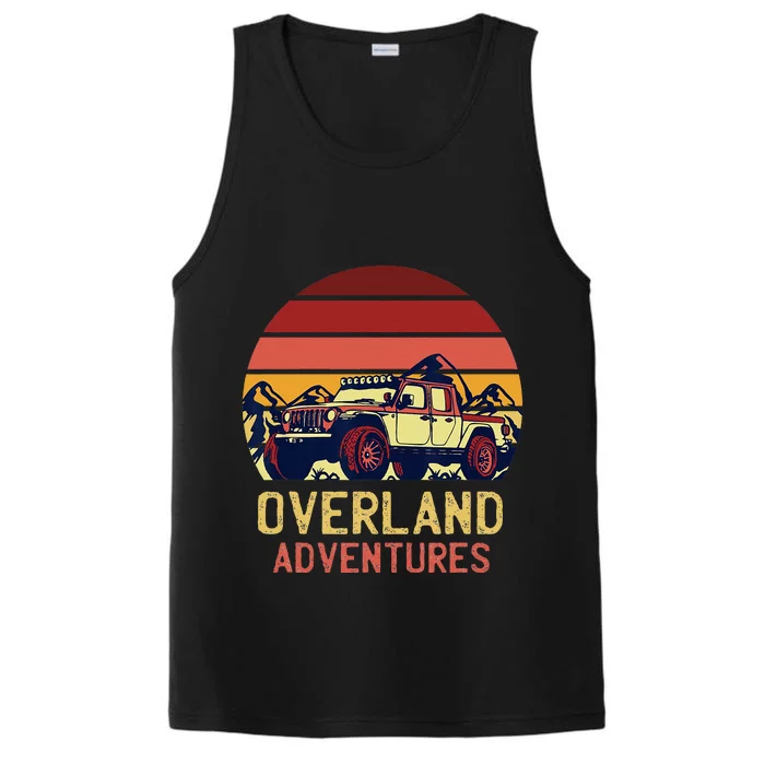 Overland Adventures Camping Offroad Graphic Performance Tank