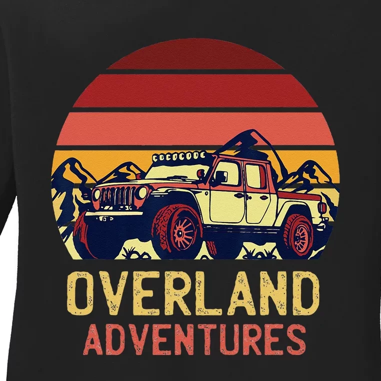 Overland Adventures Camping Offroad Graphic Ladies Long Sleeve Shirt