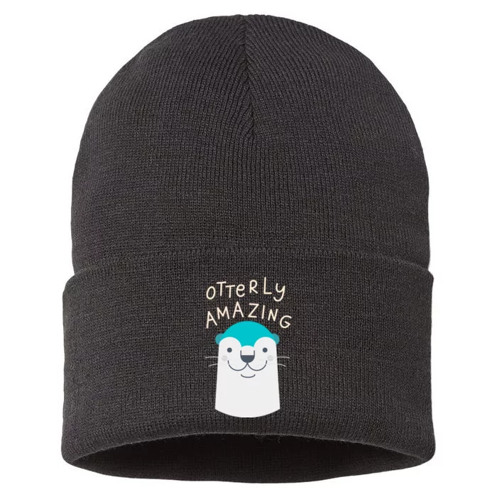 Otterly Amazing Cute Funny Sustainable Knit Beanie