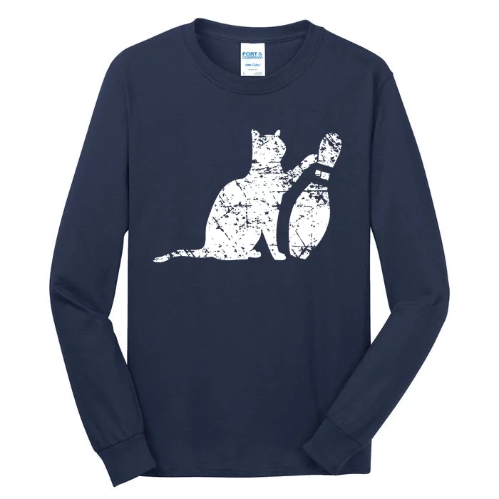 Ornery Alley Cat Tipping Bowling Pin Tall Long Sleeve T-Shirt