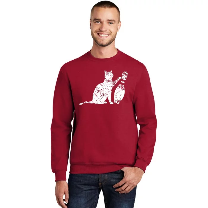 Ornery Alley Cat Tipping Bowling Pin Sweatshirt