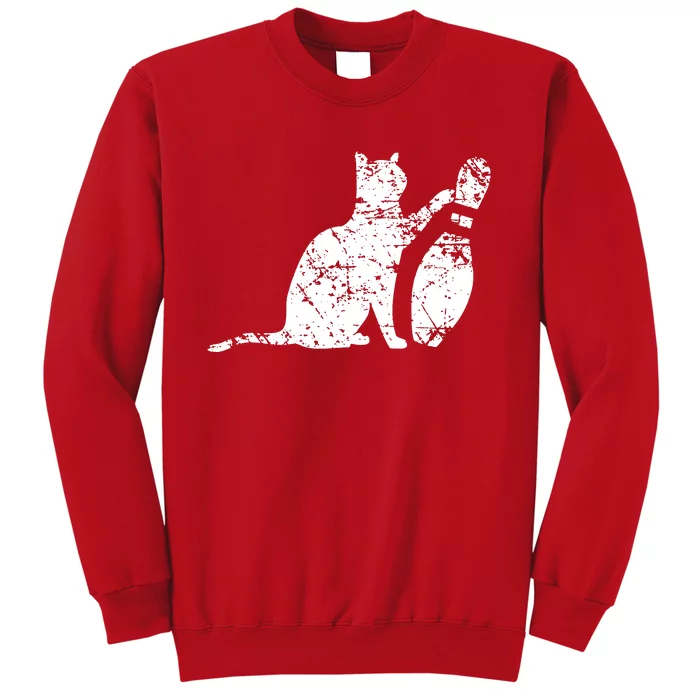 Ornery Alley Cat Tipping Bowling Pin Sweatshirt