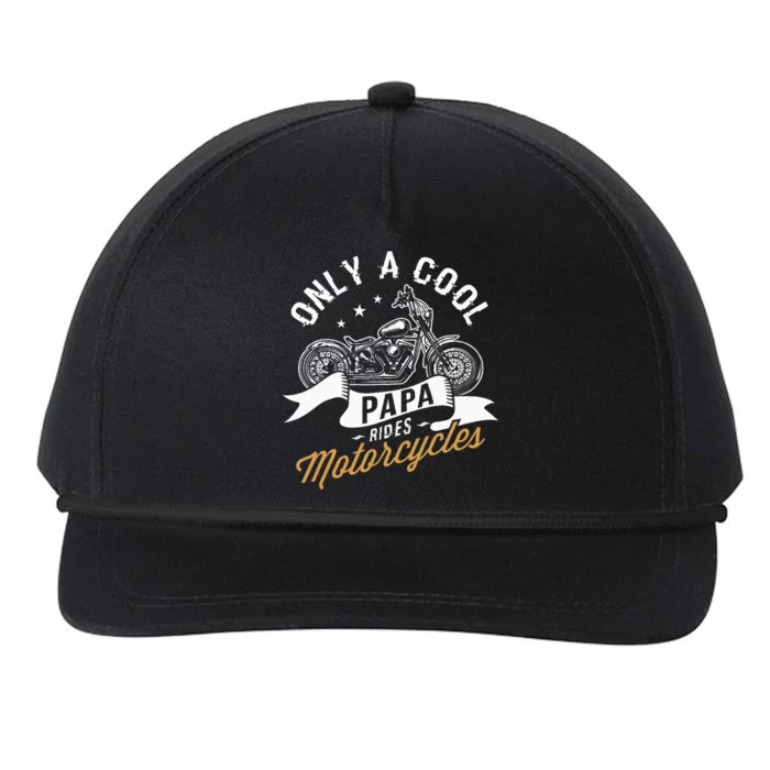 Only A Cool Papa Rides Motorcycles Snapback Five-Panel Rope Hat