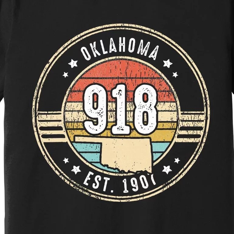 Oklahoma Area Code 918 Home State Pride Souvenir Premium T-Shirt