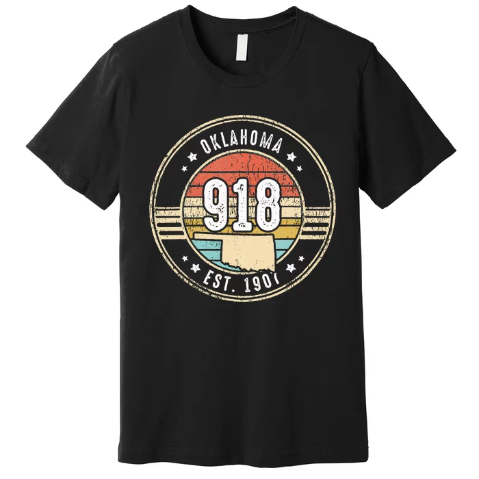 Oklahoma Area Code 918 Home State Pride Souvenir Premium T-Shirt