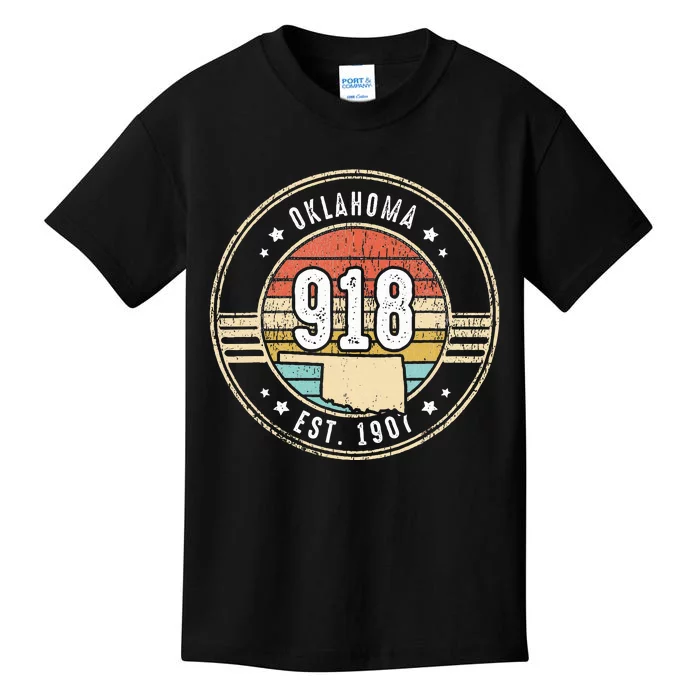 Oklahoma Area Code 918 Home State Pride Souvenir Kids T-Shirt