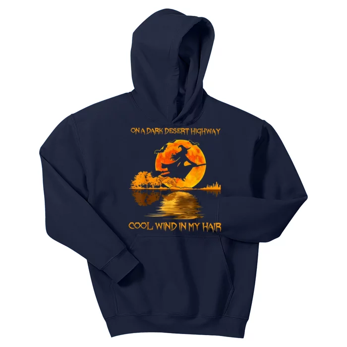 On A Dark Desert Highway Witch Kids Hoodie