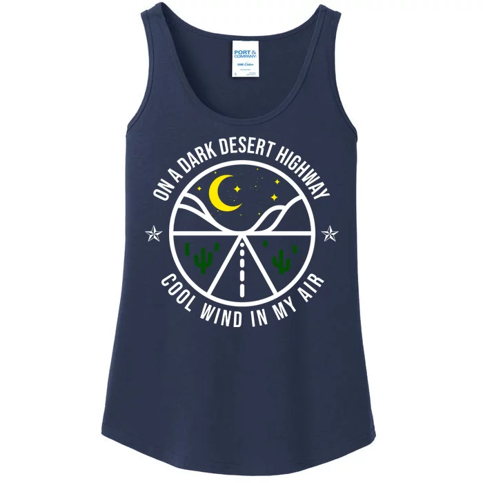 On A Dark Desert Highway Cool Wind In My Hair Adventurous Ladies Essential Tank