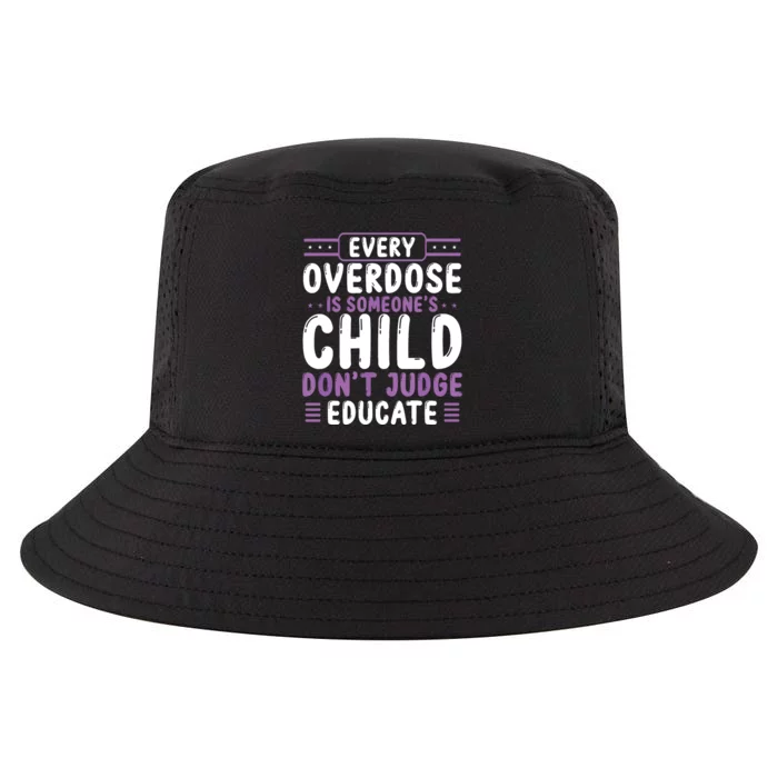 Overdose Awareness Dont Judge Educate Purple Ribbon Cool Comfort Performance Bucket Hat