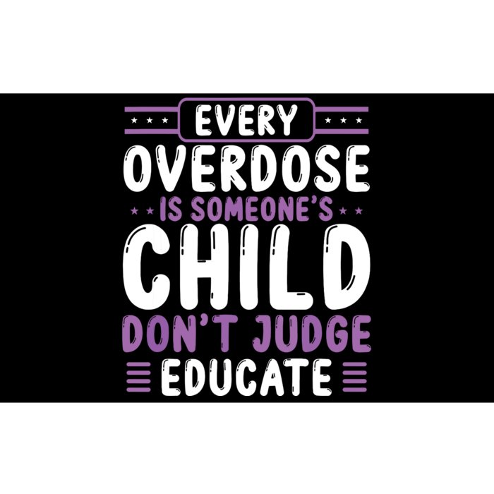 Overdose Awareness Dont Judge Educate Purple Ribbon Bumper Sticker