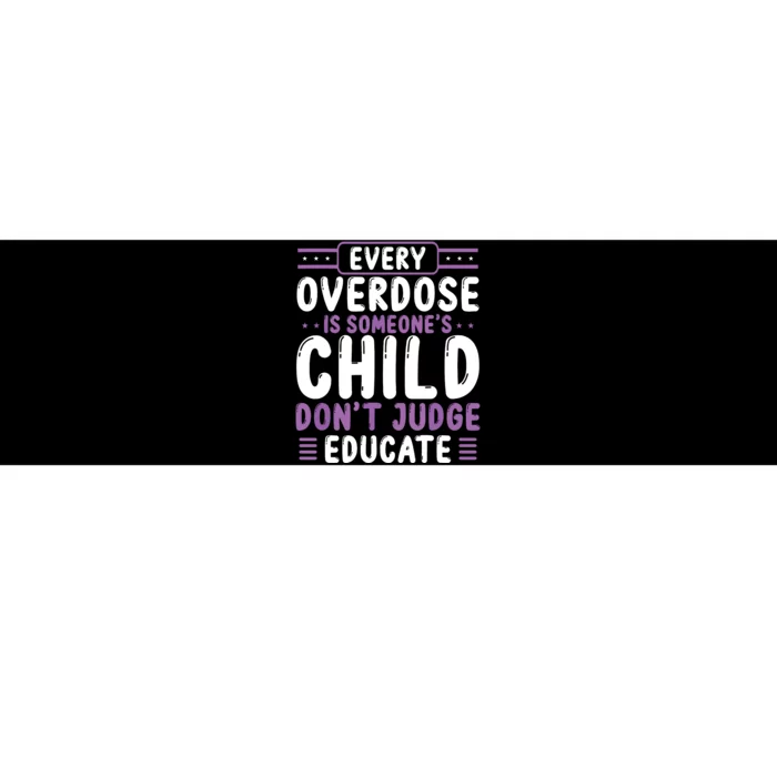 Overdose Awareness Dont Judge Educate Purple Ribbon Bumper Sticker