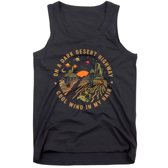 On A Dark Desert Highway Adventure Tank Top