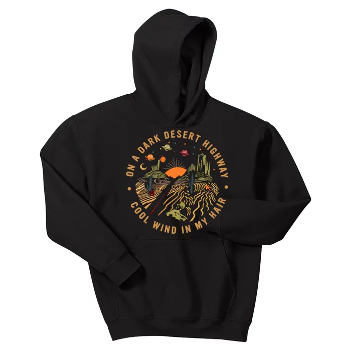 On A Dark Desert Highway Adventure Kids Hoodie