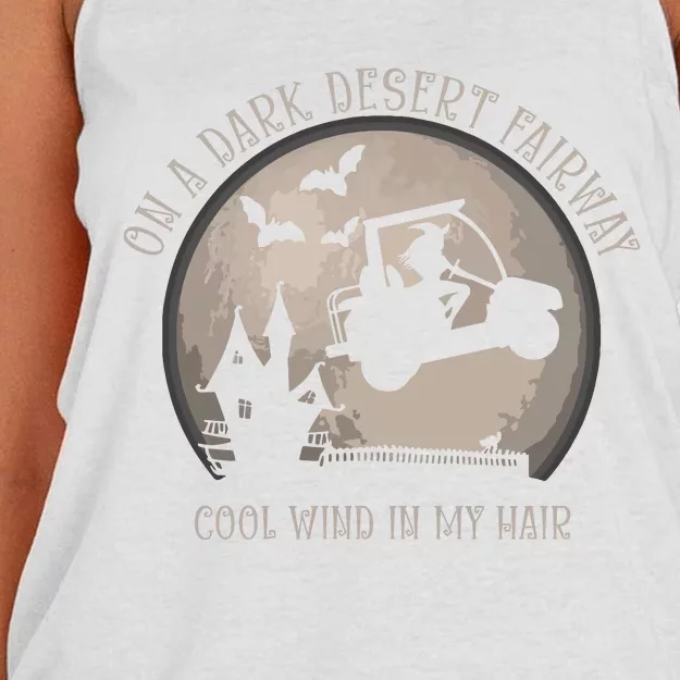 On A Dark Desert Fairway Cool Wind In My Hair Golf Witch Long Sleeve Women's Knotted Racerback Tank