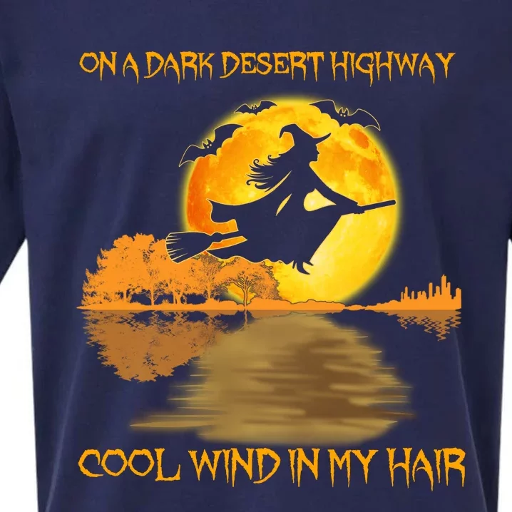 On A Dark Desert Highway Cool Wind In My Hair Witch Halloween Sueded Cloud Jersey T-Shirt