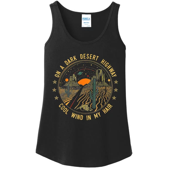 On A Dark Desert Highway Cool Wind In Retro Ladies Essential Tank