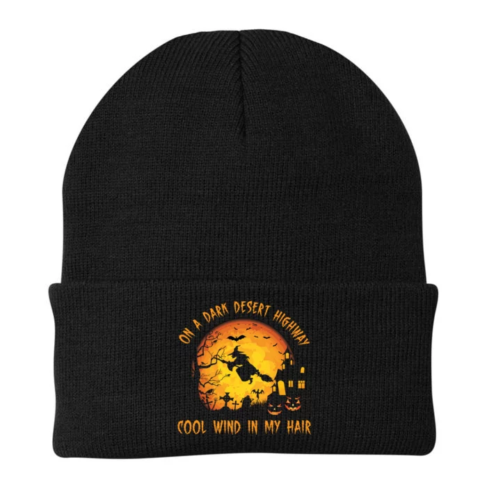 On A Dark Desert Highway Cool Wind In My Hair Funny Halloween Knit Cap Winter Beanie