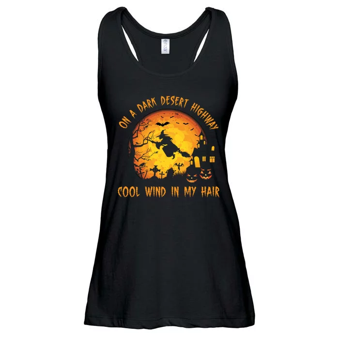 On A Dark Desert Highway Cool Wind In My Hair Funny Halloween Ladies Essential Flowy Tank