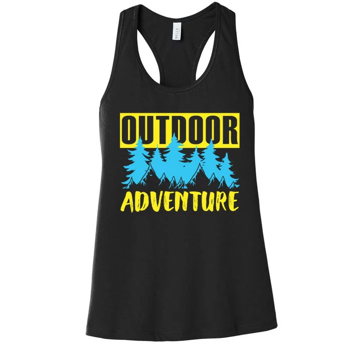 Outdoor Adventure Enthusiast Graphic Women's Racerback Tank