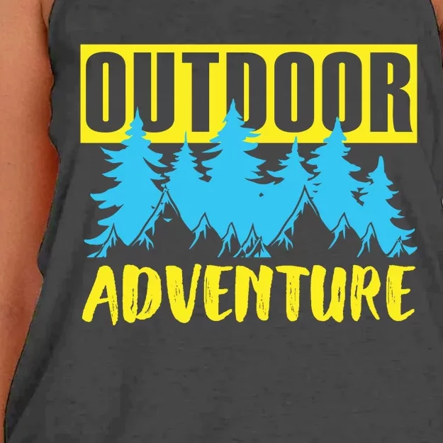 Outdoor Adventure Enthusiast Graphic Women's Knotted Racerback Tank