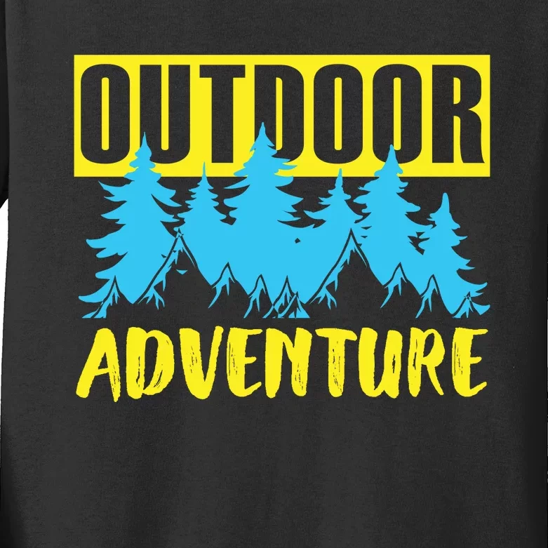 Outdoor Adventure Enthusiast Graphic Kids Long Sleeve Shirt