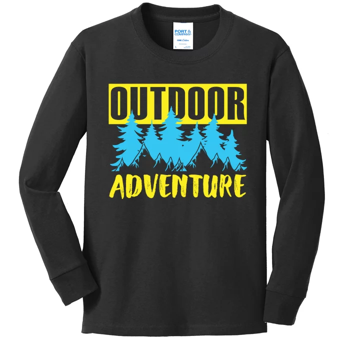 Outdoor Adventure Enthusiast Graphic Kids Long Sleeve Shirt